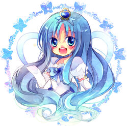  bad_id bad_pixiv_id blue_choker blue_eyes blue_hair blue_theme blush brooch choker cure_marine cure_marine_(super_silhouette) female heart heart_brooch heartcatch_precure! jewelry kokonoe_miya kurumi_erika long_hair magical_girl photoshop_(medium) precure solo 