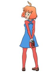  female full_body game_boy game_boy_(original) green_eyes handheld_game_console mario mario_(series) momo-tan orange_hair pantyhose radio_momoiro red_pantyhose seastone self-upload short_hair smile solo standing transparent_background 