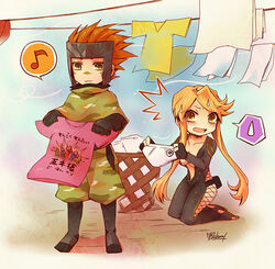  1boy clothes_washing female kasuga ninja sarutobi_sasuke sarutobi_sasuke_(sengoku_basara) sengoku_basara 