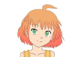  animated animated female fukkireta green_eyes looping_animation lowres momo-tan orange_hair radio_momoiro seastone self-upload short_hair smile solo 