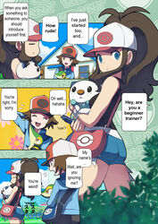  bee-j1 black_(pokemon) highres makoto_daikichi oshawott pokemon pokemon_(game) pokemon_bw touko_(pokemon) touko_(pokemon) touya_(pokemon) 