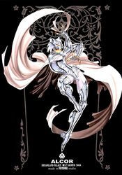  1boy alcor_zeta_bud armor armored_boots black_background boots cape full_body future_studio_(artist) gauntlets gloves helmet male_focus orange_eyes saint_seiya simple_background solo 