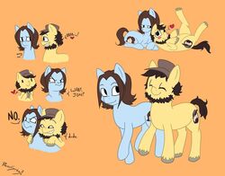  arin_hanson beard blush clothing cutie_mark dialogue english_text equid equine facial_hair game_grumps hair hasbro hat headgear headwear heart_symbol horse human jon_jafari male mammal my_little_pony parody pastelspooks pony text 