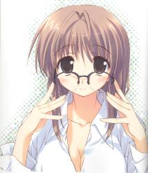  amaduyu_tatsuki cleavage comic_party makimura_minami megane 