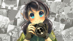  avanna black_hair blue_eyes camera hatsune_miku highres long_hair projecttiger solo twintails vocaloid 