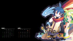  1boy 2016 artist_request ash_(phantom_brave) calendar_(medium) copyright_name female highres marona_(phantom_brave) official_art official_wallpaper phantom_brave photoshop_(medium) putty_(phantom_brave) 