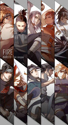  6+boys akatsuki_uniform anbu black_hair blonde_hair brothers commentary_request electricity facial_mark forehead_protector fox_mask gaara_(naruto) glowing grey_hair haku_(naruto) hatake_kakashi highres holding holding_sword holding_weapon hyuuga_neji japanese_clothes kaguya_kimimaro katana kebei kirigakure_symbol konohagakure_symbol long_hair looking_at_viewer magic male_focus mangekyou_sharingan mask mask_on_head mouth_mask multiple_boys namikaze_minato nara_shikamaru naruto naruto_(series) naruto_shippuuden ninja ninja_mask photoshop_(medium) ponytail red_eyes sharingan shukaku_(naruto) siblings sword symbol-shaped_pupils uchiha_itachi uchiha_sasuke unsheathed unworn_mask uzumaki_naruto weapon white_mask 