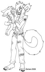  2006 alternative_fashion anthro black_and_white bottomwear clothing dethklok duo felid female glamfur hair kaku_q._spookaboo lemur mammal monochrome pants primate shirt short_hair strepsirrhine tail tank_top topwear young young_anthro zeriara zeriara_(character) 