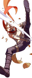  1boy aged_down anbu attack black_eyes black_gloves black_mask black_pants blurry blurry_foreground commentary_request falling_leaves fox_mask full_body gauntlets gloves grey_hair grey_vest hatake_kakashi heterochromia holding holding_sword holding_weapon katana kebei leaf looking_at_viewer male_focus mask mask_on_head medium_hair mouth_mask naruto_(series) naruto_shippuuden ninja ninja_mask pants photoshop_(medium) red_eyes red_scarf scar scar_across_eye scarf sharingan shoe_soles simple_background sleeveless solo spiked_hair sword unworn_mask vest weapon white_background white_mask 