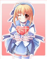  box chocolate copyright_request evemoina female hat heart-shaped_box one_eye_closed photoshop_(medium) school_uniform serafuku solo thighhighs valentine 