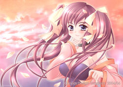  choker copyright_request detached_sleeves evemoina female hair_ribbon ribbon solo twintails 