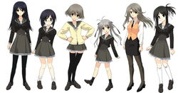  6+girls fujimura_yuzuki hoshino_asami mochida_hinako multiple_girls myself_yourself official_art oribe_aoi pantyhose sasaki_mutsumi school_uniform thighhighs wakatsuki_shuri yatsushiro_nanaka 