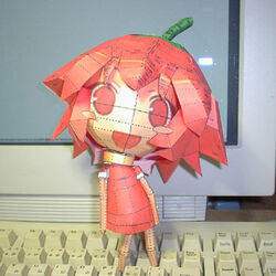  ashinaga_ojisan boukun_habanero chili_pepper computer female habanero-tan habanero_pepper lowres papercraft_(medium) photo_(medium) solo unconventional_media 