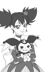  bad_id bad_pixiv_id doll dual_persona female greyscale kuromi kurumi_nui monochrome onegai_my_melody rutarou sanrio twintails 