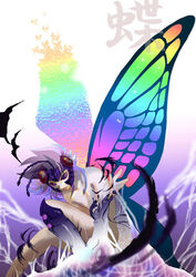  antennae artist_request bug butterfly butterfly_wings check_artist female flat_chest insect_wings looking_at_viewer lowres multicolored_wings myu_(neorosi) papillon_myu purple_hair saint_seiya short_hair solo source_request translation_request wings 