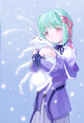  anmoto_shiika bug female hug mushiuta photoshop_(medium) sad_girl_in_snow snowing solo yousisi 