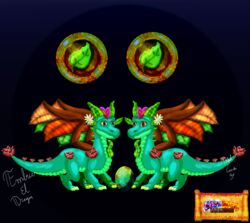  absurd_res dragon duo egg embrioeldragon female feral hi_res male mythological_creature mythological_scalie mythology plant scalie tail wings 