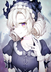  abyssal_ship anzio_princess collarbone colored_skin commentary_request dress female gloves hair_between_eyes kantai_collection md5_mismatch puffy_short_sleeves puffy_sleeves purple_eyes revision rui_shi_(rayze_ray) short_hair short_sleeves smile solo stitched_neck stitches upper_body white_gloves white_hair white_skin 