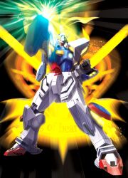  bad_id bad_pixiv_id g_gundam glowing gundam highres hiro_(hibikigaro) king_of_hearts_(gundam) mecha no_humans robot shining_finger shining_gundam solo 