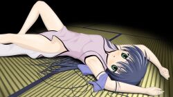  blue_hair lying qipao tatami trap 