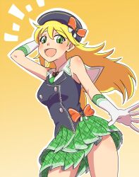  bad_id bad_pixiv_id bare_shoulders blonde_hair female gloves green_eyes hat hoshii_miki idolmaster idolmaster_(classic) long_hair natsumi_hajime schoolish_girl_(idolmaster) solo 