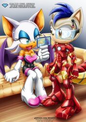  anthro avoid_posting bat bbmbbf breasts brown_eyes clothing duo fan_character female green_eyes hi_res male male/female mammal marquis_the_squirrel membrane_(anatomy) membranous_wings mobius_unleashed palcomix rodent rouge_the_bat sciurid sega smile sonic_the_hedgehog_(series) squirrel_tail suit tree_squirrel wings 