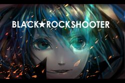  bad_id bad_pixiv_id black_rock_shooter black_rock_shooter_(character) blue_eyes blue_hair colored_eyelashes ena1215 eyelashes female flaming_eye glowing letterboxed portrait solo text_focus 