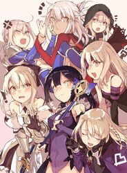  ! 6+girls :d anger_vein armor artoria_pendragon_(fate) bad_id bad_twitter_id bare_shoulders black_gloves black_hair blush braid cheek_squash chloe_von_einzbern closed_eyes cosplay cu_chulainn_(fate) cu_chulainn_(fate/stay_night) cu_chulainn_(fate/stay_night)_(cosplay) dark-skinned_female dark_skin detached_collar detached_sleeves duoyuanjun excalibur_(fate/stay_night) eyepatch fate/kaleid_liner_prisma_illya fate_(series) gauntlets gloves hair_ornament hair_stick half_updo hand_on_own_cheek hand_on_own_face hassan_of_the_cursed_arm_(fate) hassan_of_the_cursed_arm_(fate)_(cosplay) heart holding_another&#039;s_wrist hood hoodie illyasviel_von_einzbern jpeg_artifacts kaleido_sapphire leaning_forward leotard magical_girl medea_(fate) medea_(fate)_(cosplay) medusa_(fate) medusa_(rider)_(fate) medusa_(rider)_(fate)_(cosplay) miyu_edelfelt multiple_girls multiple_persona notice_lines open_mouth ponytail saber_lily saber_lily_(cosplay) side_braid single_sleeve smile sword wand weapon white_hair yellow_eyes 