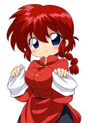  bad_id bad_pixiv_id blue_eyes braid braided_ponytail breasts chinese_clothes female large_breasts meiro_(yuu) ranma-chan ranma_1/2 red_hair single_braid solo tangzhuang 