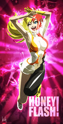  blonde_hair character_name cutie_honey kisaragi_honey kit red_hair solo transformation 