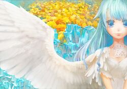  bad_id bad_pixiv_id blue_eyes blue_hair female highres original solo wings yuanmaru 