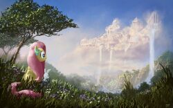  2001 angel_(mlp) cloud cloudsdale equid equine female fluttershy_(mlp) friendship_is_magic hasbro hi_res lagomorph leporid male mammal moe my_little_pony mythological_creature mythological_equine mythology pegasus plant rabbit sky tree wings wood 