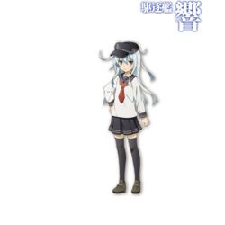  :&lt; black_skirt character_name female flat_cap full_body grey_hair hat hibiki_(kancolle) highres kantai_collection kantai_collection_(anime) long_hair looking_at_viewer matsumoto_mayuko neckerchief official_art pleated_skirt school_uniform serafuku shoes skirt solo thighhighs transparent_background 