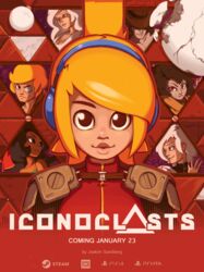  3boys 4girls agent_black armor artist_name black_hair blonde_hair breasts brown_eyes cleavage commentary cowboy_hat dark_skin elro_(the_iconoclasts) english_commentary eyepatch general_chrome half_updo hat headphones joakim_sandberg lips long_hair medium_breasts mina_(the_iconoclasts) moon mother_(the_iconoclasts) multiple_boys multiple_girls official_art one-eyed pauldrons poster_(medium) promotional_art red_eyes robin_(the_iconoclasts) royal_(the_iconoclasts) shoulder_armor shoulder_pads solo_focus swept_bangs the_iconoclasts turtleneck white_hair zipper 