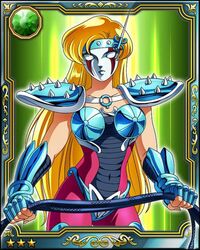  80s armor blonde_hair card chameleon_june galaxy_card kurumada_masami long_hair mask oldschool saint_seiya shonen_jump whip 