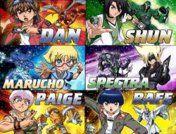  bakugan_battle_brawlers bishoujo_senshi_sailor_moon_supers black_hair blonde_hair dan_kuso dragonoid everyone glasses group helios helios_(sailor_moon) kazami_shun kuso_danma marucho_marokuro paige rafe screencap short_hair shun_kazami spectra_phantom 