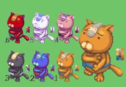  animated animated_png commentary_request devil_neko dondongarara feline lowres no_humans pixel_art spikes tentai_senshi_sunred 