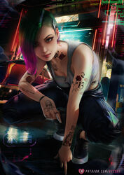  axsens cleavage cyberpunk_2077 tagme tattoo 