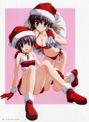  bikini christmas cleavage ef_~a_fairytale_of_the_two~ miyamura_miyako nanao_naru shindou_kei swimsuits 