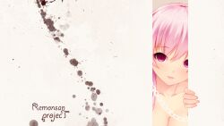  bad_id bad_pixiv_id blush breasts cleavage collarbone female gasai_yuno highres long_hair medium_breasts mirai_nikki pink_eyes pink_hair shokuyou_mogura solo 