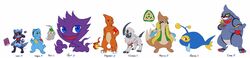  2016 absol amphibian black_body black_fur blue_body blue_fur blue_skin canid canine castform charmeleon clover_(plant) crass_(haychel) digital_media_(artwork) eye_patch eyewear fan_character female feral fire flaming_tail floatzel fur generation_1_pokemon generation_2_pokemon generation_3_pokemon generation_4_pokemon green_eyes group haunter haychel hi_res jewelry kareena_(haychel) lanturn leon_(haychel) long_image male mammal marine marvin_(haychel) meri_(haychel) mycaelis narda_(haychel) necklace nintendo noir_(haychel) normal_castform orange_body orange_skin plant pokemon pokemon_(species) pokemon_mystery_dungeon purple_eyes red_eyes ring riolu scarf simple_background smile spike_chunsoft standing tail tales_of_elysium totodile toxicroak vagus_(haychel) white_body white_fur wide_image 