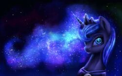  2015 9de-light6 animated blue_body blue_eyes blue_fur blue_hair bust_portrait cosmic_hair crown equid equine equum_amici ethereal_hair female feral friendship_is_magic fur glowing hair hasbro headgear horn jewelry looking_at_viewer mammal my_little_pony mythological_creature mythological_equine mythology necklace portrait princess_luna_(mlp) pseudo_hair short_playtime sky solo star unicorn 