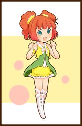  chibi commentary_request female green_eyes highres idolmaster idolmaster_(classic) idolmaster_2 long_hair maiko_(yoshida308) orange_hair short_hair smile solo takatsuki_yayoi twintails vital_sunflower_(idolmaster) 