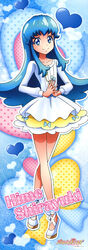  absurdres blue_eyes blue_hair character_name copyright_name dress female happinesscharge_precure! highres long_hair official_art precure satou_masayuki shirayuki_hime white_dress 