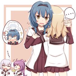  ... 4girls ? ^^^ bad_id bad_pixiv_id blonde_hair blood blue_hair braid chibi dancing furutani_himawari glasses grey_hair hair_intakes hairband himejoshi holding holding_hands ikeda_chitose interlocked_fingers komaki multiple_girls nanamori_school_uniform nosebleed o_o oomuro_sakurako open_mouth purple_hair school_uniform serafuku shipping_(fandom) spoken_character sugiura_ayano thought_bubble tissue tissue_box twin_braids unworn_eyewear yuri yuru_yuri 