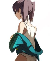  amasawa_yuuko bad_id bad_pixiv_id bare_shoulders brown_hair dennou_coil female from_behind jacket panties photoshop_(medium) shimeji_(simeji227) short_hair solo tank_top twintails underwear undressing 