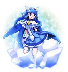  aoki_reika bike_shorts bike_shorts_under_skirt blue_eyes blue_hair blue_shorts blue_skirt blue_theme boots bow choker commentary_request cure_beauty female full_body head_wings long_hair magical_girl photoshop_(medium) precure ribbon shino_(acidrain) shorts skirt smile smile_precure solo tiara wings 