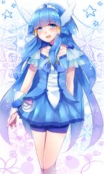  aoki_reika bad_id bad_pixiv_id blue_eyes blue_hair blue_shorts blue_skirt blue_theme cure_beauty female long_hair magical_girl meronpanna_(mikoniito) precure shorts shorts_under_skirt skirt smile smile_precure solo star_(symbol) 