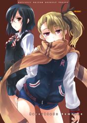  2girls female kirishima_kirihiko kurenai multiple_girls school_uniform 