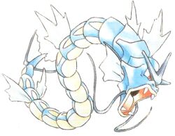  gyarados lowres no_humans official_art pokemon pokemon_(game) pokemon_blue pokemon_red_and_green pokemon_rgby pokemon_yellow sugimori_ken 